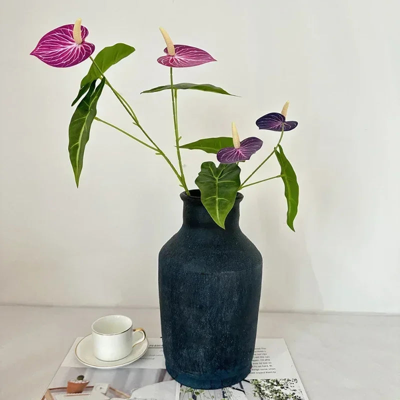 fleurs artificielles anthurium pour décoration de fête et vacances - vue 6 sur 16