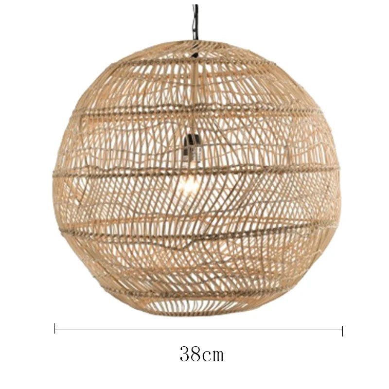 suspension vintage en rotin fait main pour décoration intérieure