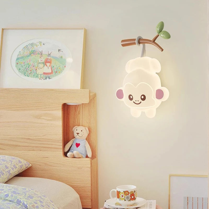 applique murale led ours dessin animé pour chambre d'enfants - vue 6 sur 10