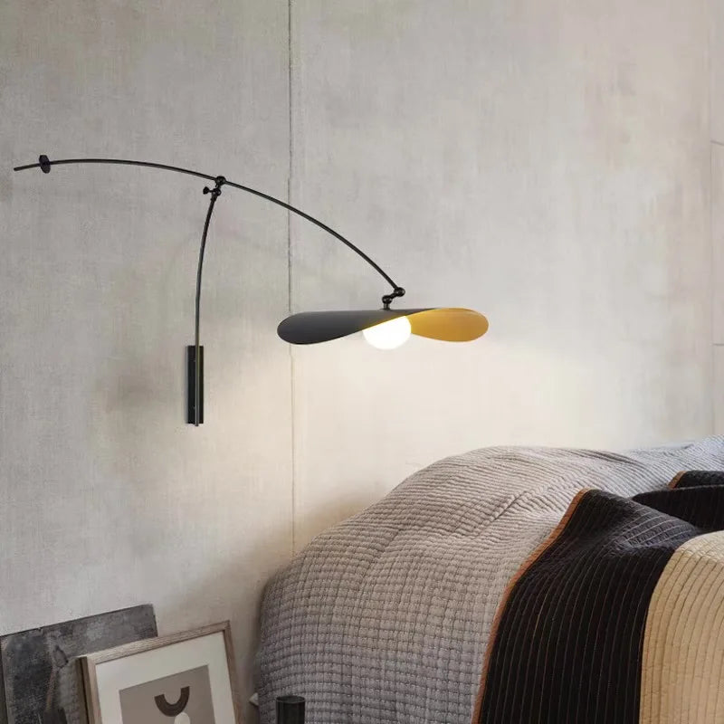 applique de lecture à bras long minimaliste rotative