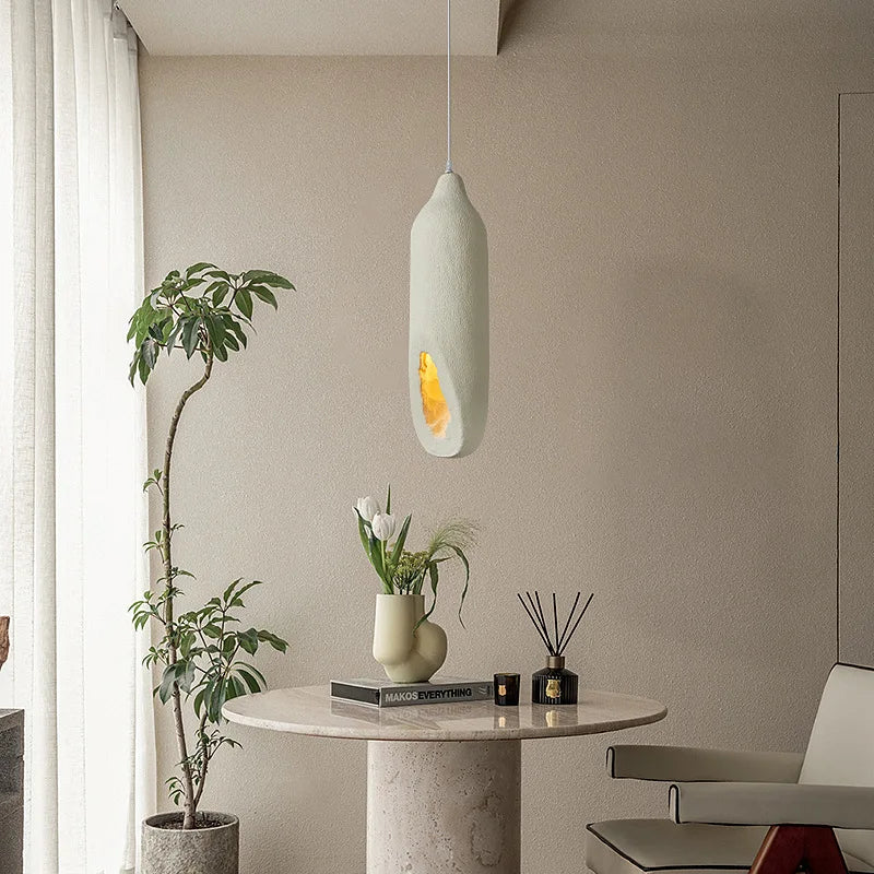Suspension Wabi Sabi blanc cassé nordique bouteille d'eau forme 63 cm de haut chambre salle à manger - vue 4 sur 6