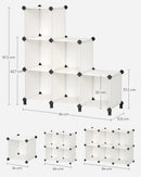 SONGMICS 6 Cube Storage Unit, Modular Plastic Cube Storage Organiser with Feet, Shoe Rack, Each Cube 30 x 30 x 30 cm