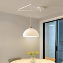 Lustres à bascule de Table à manger modernes LED peuvent être déplacés lampes à long poteau nordique Simple télescopique pliant lustre à bras Long