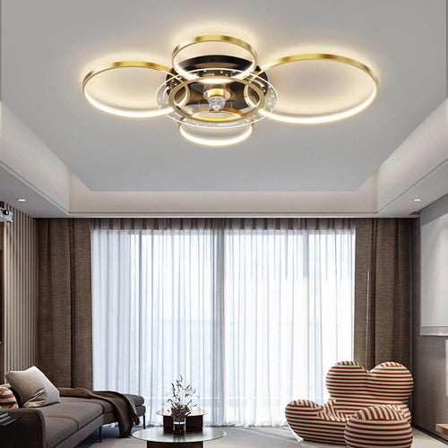 Plafonnier design avec des cercles à LED - vue 6 sur 7