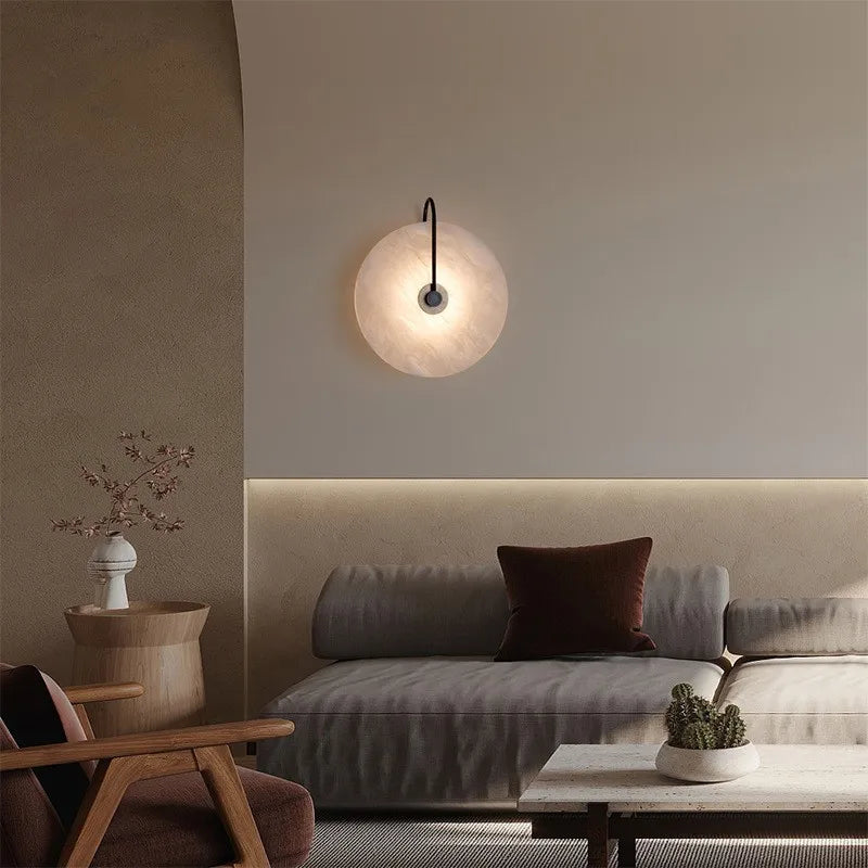 Applique murale en marbre décor à la maison décoration murale abat-jour en marbre applique murale LED luminaires pour la décoration intérieure chambre lampes LED - vue 7 sur 14