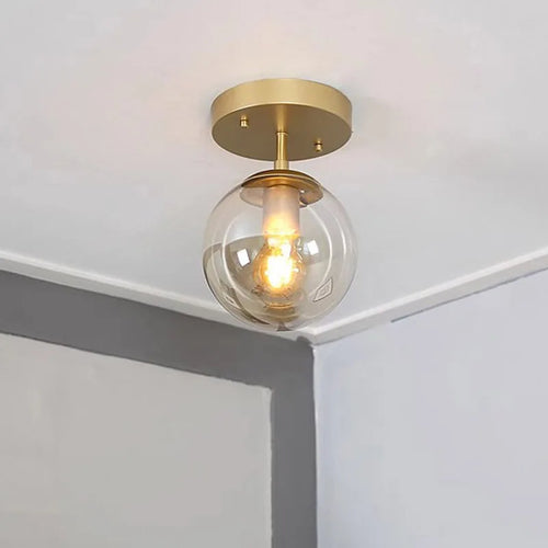 Plafonnier LED boule en verre moderne