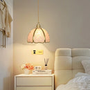 Suspension de luxe en cuivre et cristal naturel led
