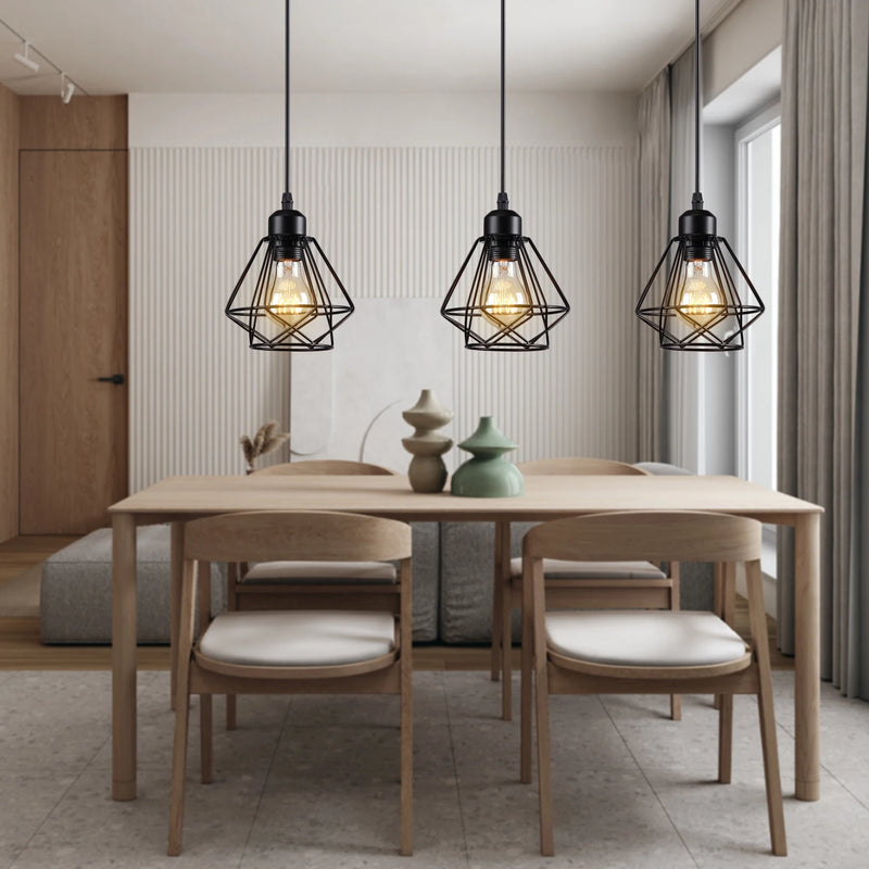 suspension industriel vintage abat-jour rétro loft lampe led maison