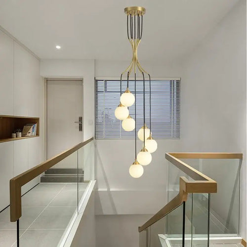 LED-Kronleuchter aus Kupfer im Art-déco-Stil für stilvolle Beleuchtung - vue 3 sur 8