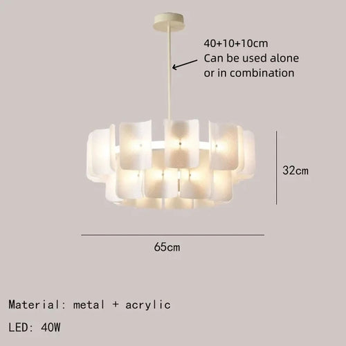 Moderner LED-Kronleuchter aus Acryl mit variabler Dimmung - vue 10 sur 9
