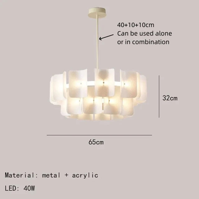 Moderner LED-Kronleuchter aus Acryl mit variabler Dimmung - vue 9 sur 9