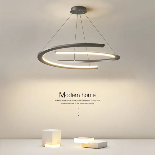 lustre led moderne pour décoration intérieure lumineuse - vue 2 sur 21