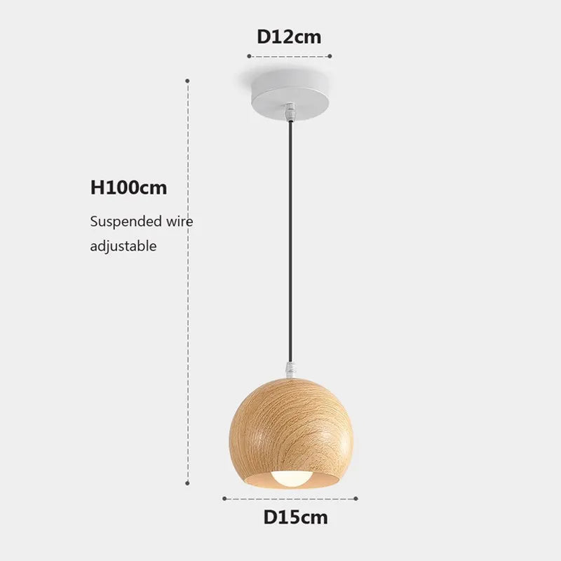 Suspension LED au style nordique E27 - vue 7 sur 8