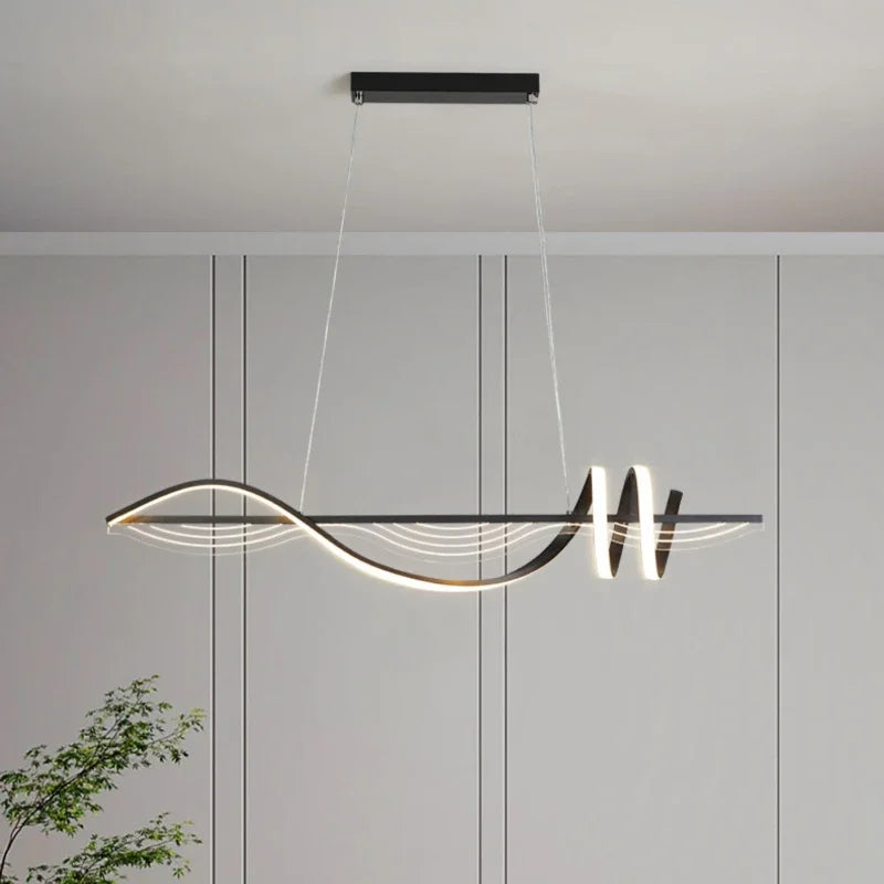 lustre linéaire moderne pour décoration intérieure et ambiance lumineuse - vue 5 sur 8