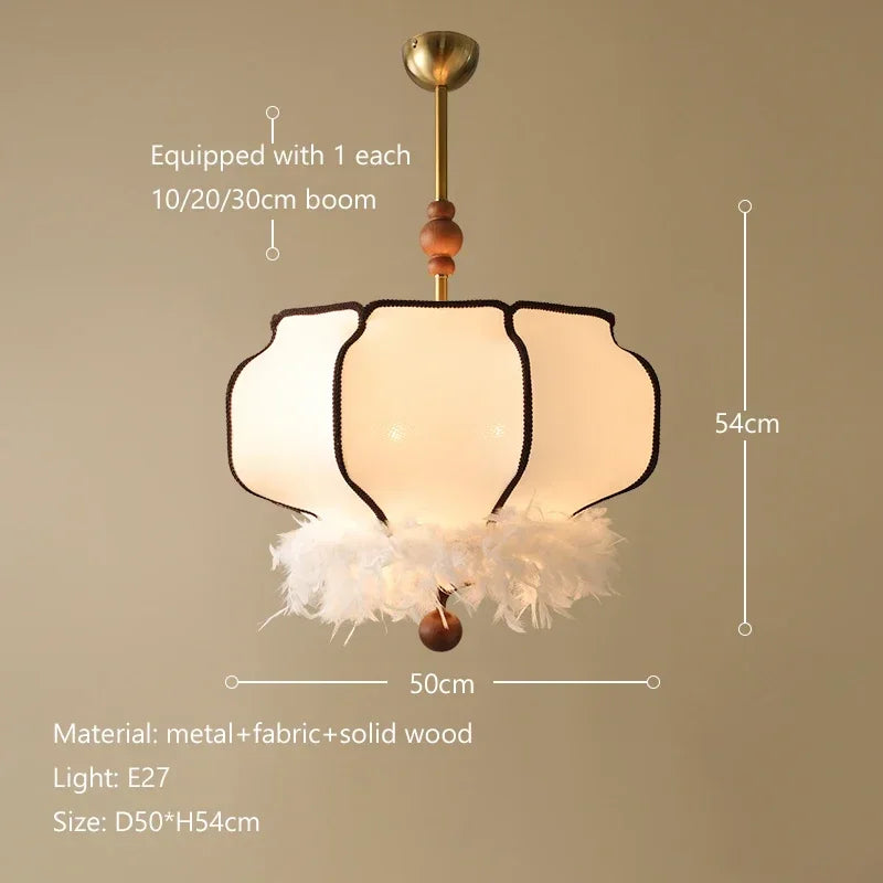 Vintage-Kronleuchter aus Stoff im Wabi-Sabi-Stil für stilvolle Retro-Inneneinrichtung