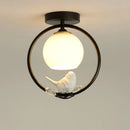 plafonnier nordique créatif avec motif d'oiseau pour balcon