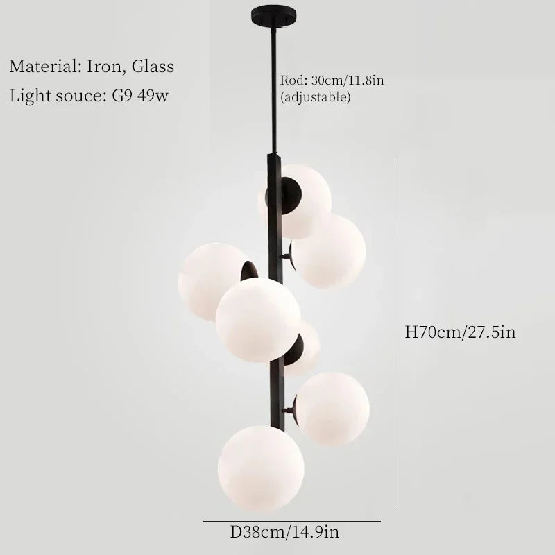 Minimalistischer nordischer Deckenleuchte aus Eisen und dekorativem Glas