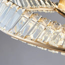 Moderner LED-Kronleuchter dimmbar mit Kristallringen