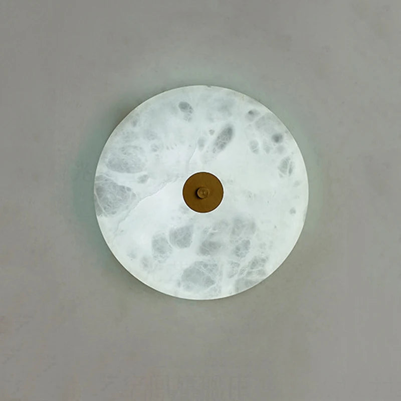 applique murale led ronde en marbre rétro-éclairage décoratif pour restaurant et hôtel - vue 5 sur 7