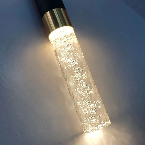 LED-Pendelleuchte mit zwei Lichtquellen aus nordischem Kristall - vue 3 sur 11
