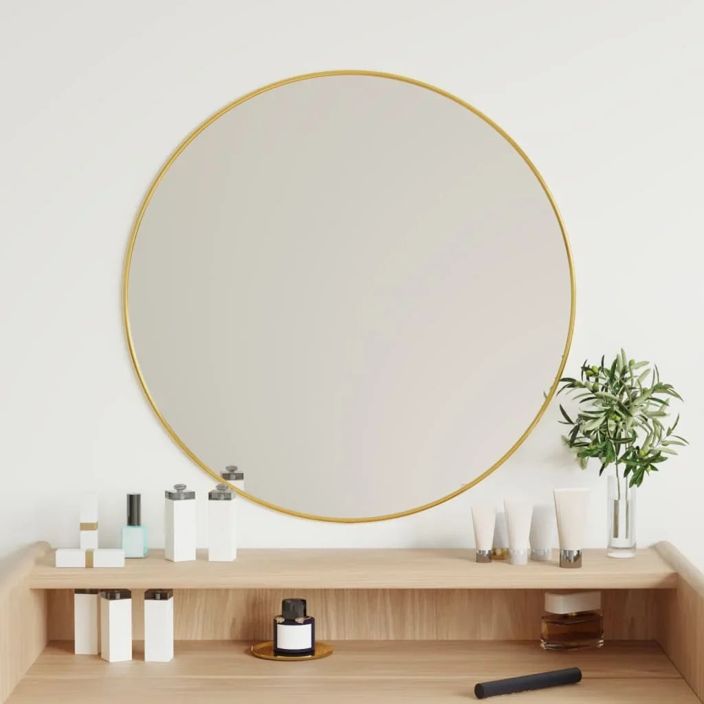 miroir mural rond doré pour décoration intérieure moderne - vue 8 sur 7