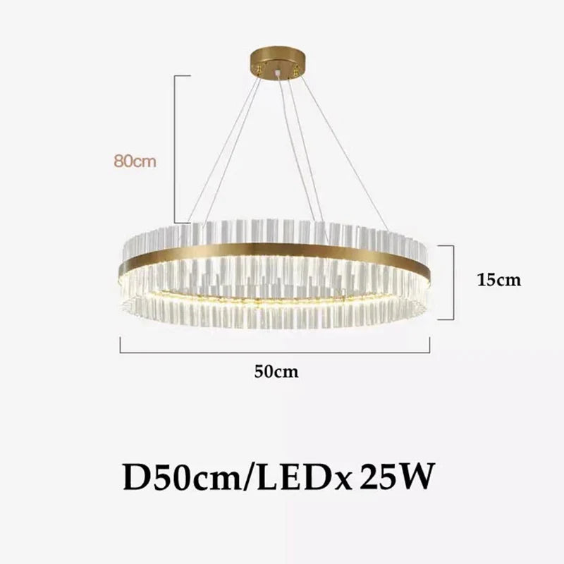Moderner LED-Kronleuchter aus Kristall für elegantes Licht - vue 9 sur 15