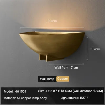 Elegante Nachttischlampe aus Kupfer für stilvolle Inneneinrichtung
