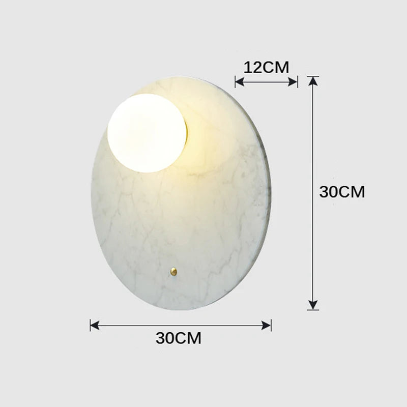 applique murale led en marbre style nordique décoratif - vue 6 sur 8