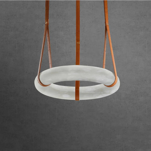 lustre circulaire en marbre led de luxe suspendu