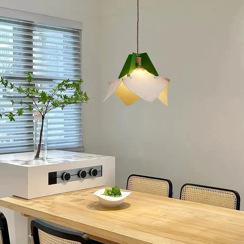 Art Design Restaurant Pendant Lamps Detachable Felt Sconces LED E27 Hanging Light for Living Room Dining Table Green White Pink - vue 4 sur 11
