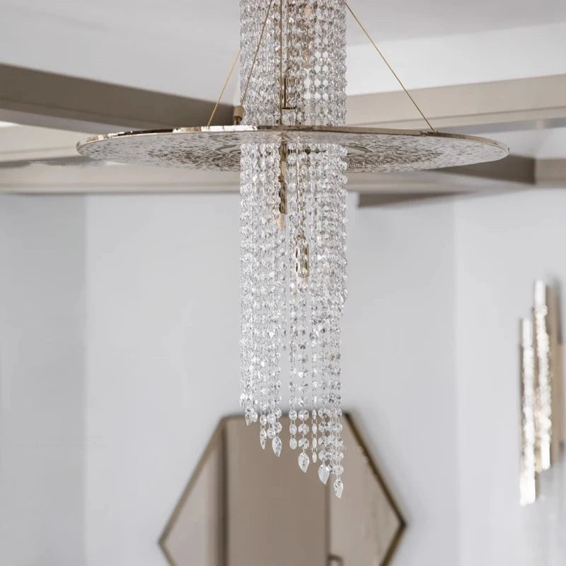 Moderner Kristall-Kronleuchter für luxuriöse Villa LED - vue 5 sur 8