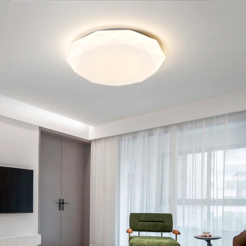 lustre led diamant gypsophile protection des yeux minimaliste - vue 6 sur 14