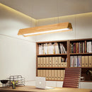 Nordischer Kronleuchter aus Holz für Büro, schlichtes Design, lange Form