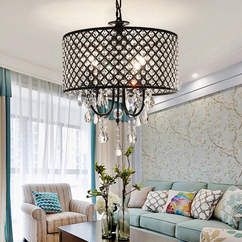 lustre vintage en cristal et fer pour restaurant ou bar - vue 6 sur 8