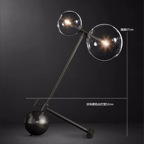 lampe de bureau en verre design rétro nordique moderne - vue 6 sur 6