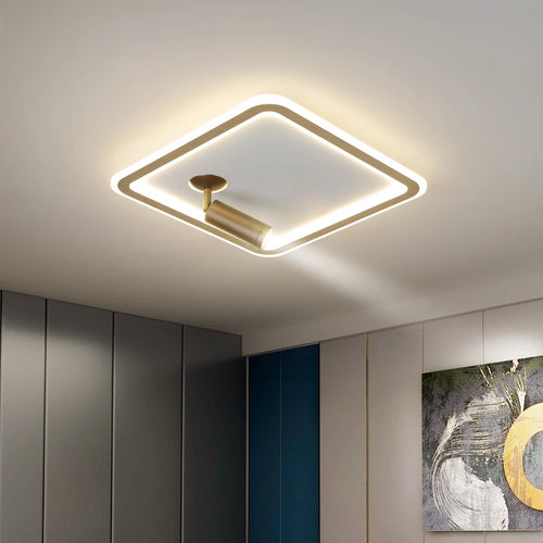 INS Moderne LED-Deckenleuchte Rund Quadrat mit Spot, Oberfläche Montage - vue 3 sur 15