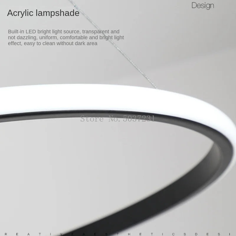 lustre circulaire minimaliste pour éclairage moderne intérieur - vue 7 sur 10
