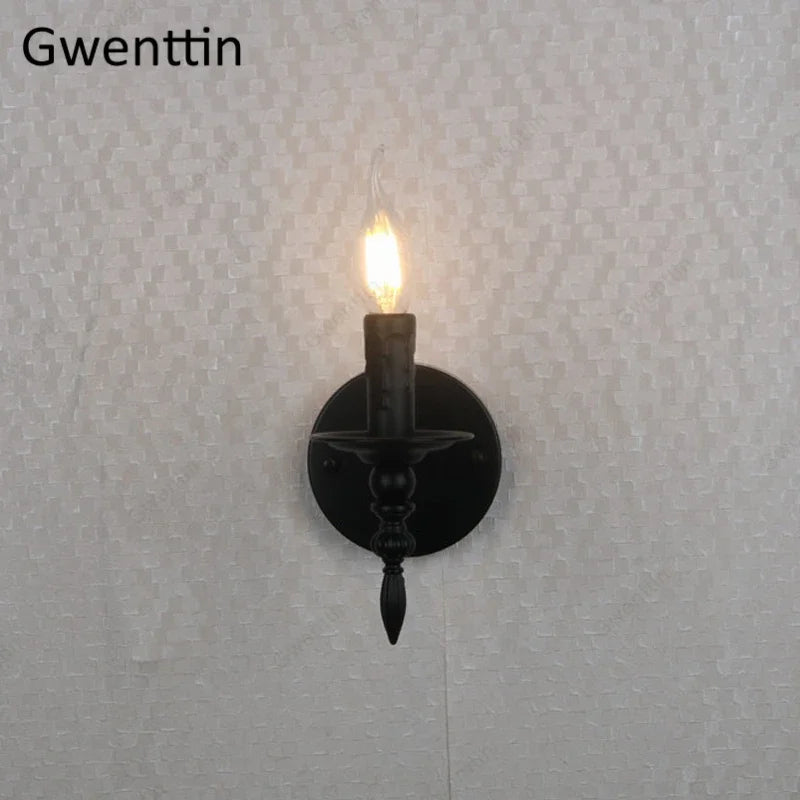 applique murale rétro en fer avec éclairage led décoratif - vue 3 sur 6