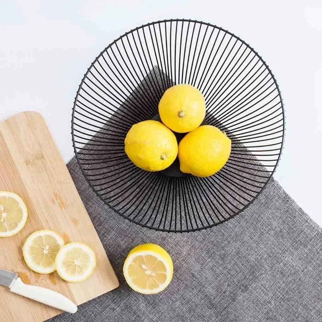 panier de rangement en métal pour fruits et pain - vue 7 sur 8