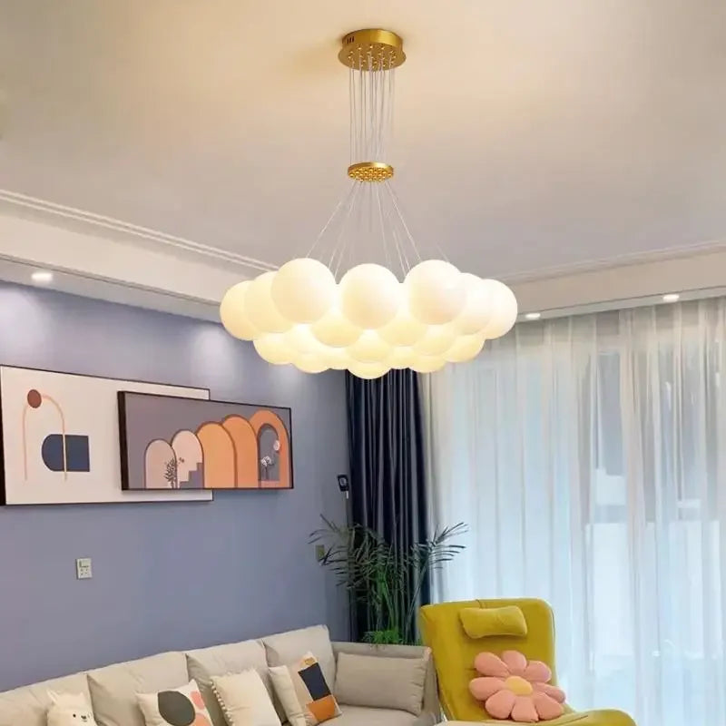 lustre nordique en verre fumé led pour décoration intérieure - vue 6 sur 5