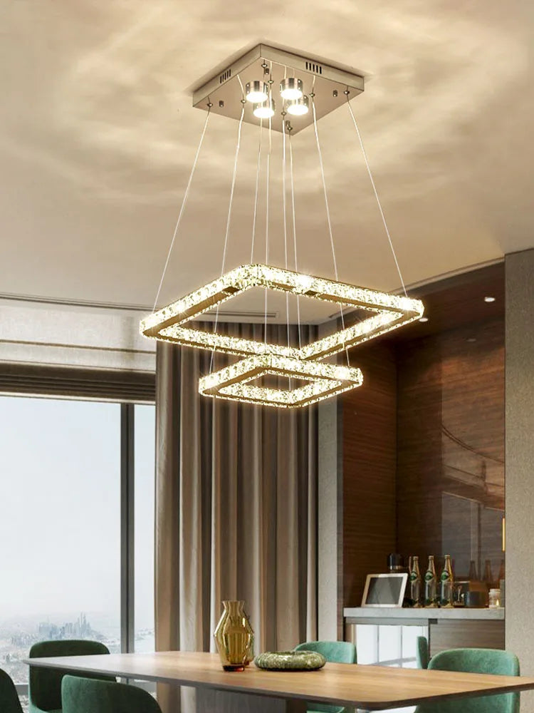 lustre à led minimaliste moderne en cristal design élégant - vue 4 sur 11