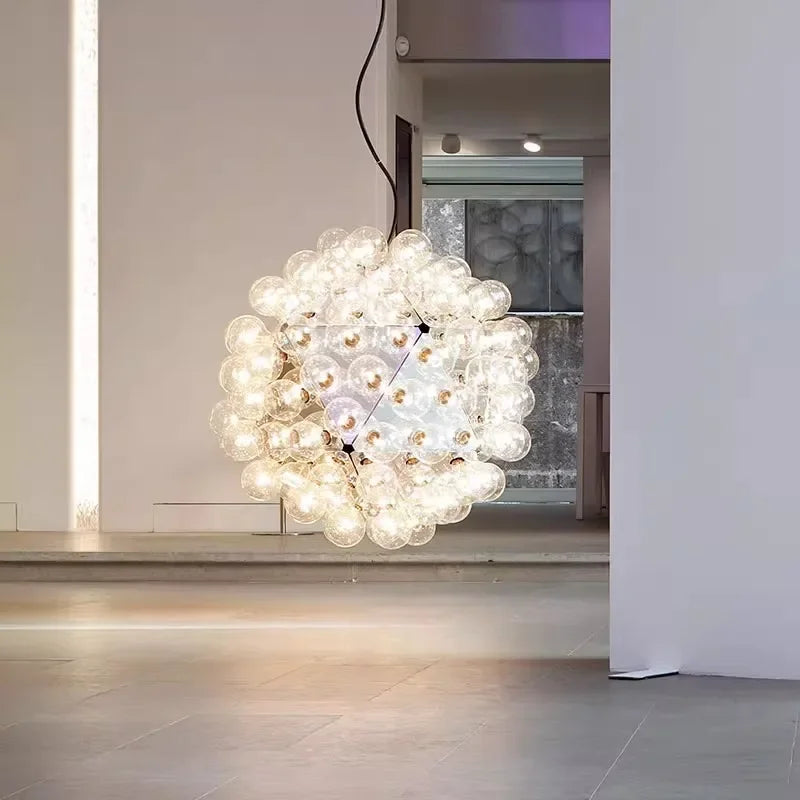 lustre led créatif à bulles de verre nordiques pour intérieur - vue 5 sur 9