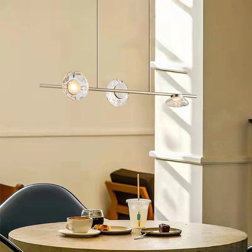 lustres led en verre transparent créatifs en métal 3000k