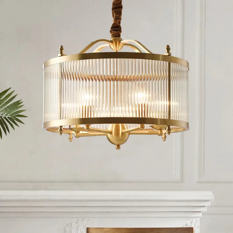 lustre moderne en cuivre avec tubes de verre 2 modèles disponibles - vue 3 sur 12