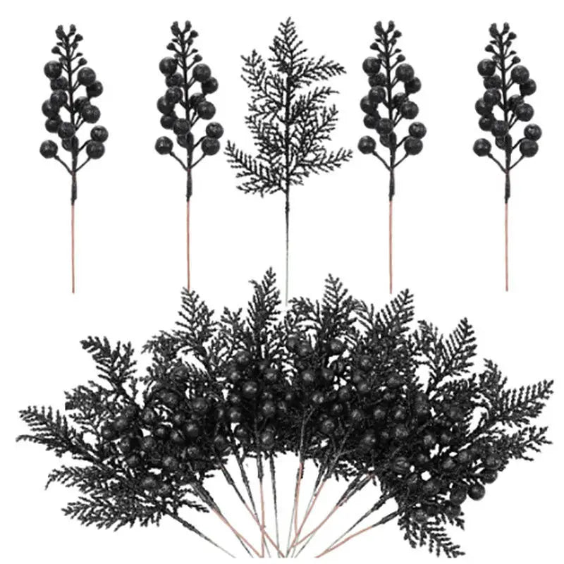 lot de 5 décorations de noël paillettes fleurs artificielles pour nouvel an 2025 - vue 11 sur 13