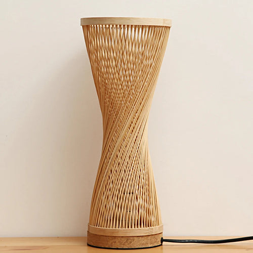 Lampe de Table en bambou tissée à la main