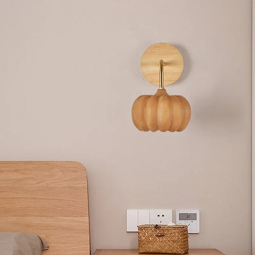 Dekorative Wandleuchte Kürbis für Halloween und nordisches Interieur - vue 4 sur 6