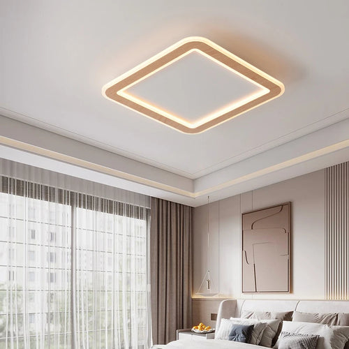 plafonnier led ultra-mince bois massif style nordique moderne 2022 - vue 2 sur 12