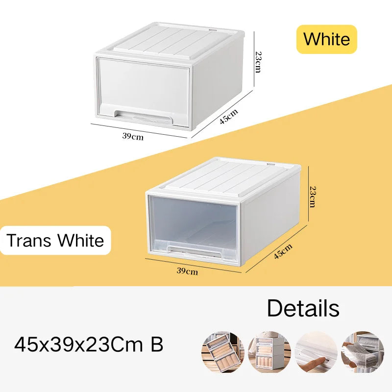 tiroirs empilables en plastique transparent pour rangement pratique - vue 29 sur 48