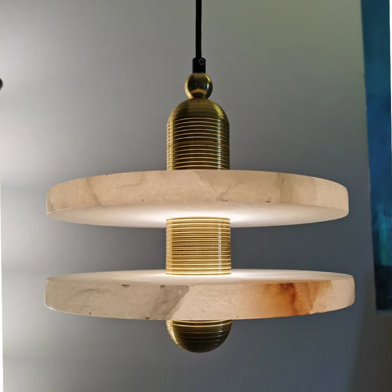 lustre en marbre naturel design nordique pour intérieur élégant - vue 6 sur 14